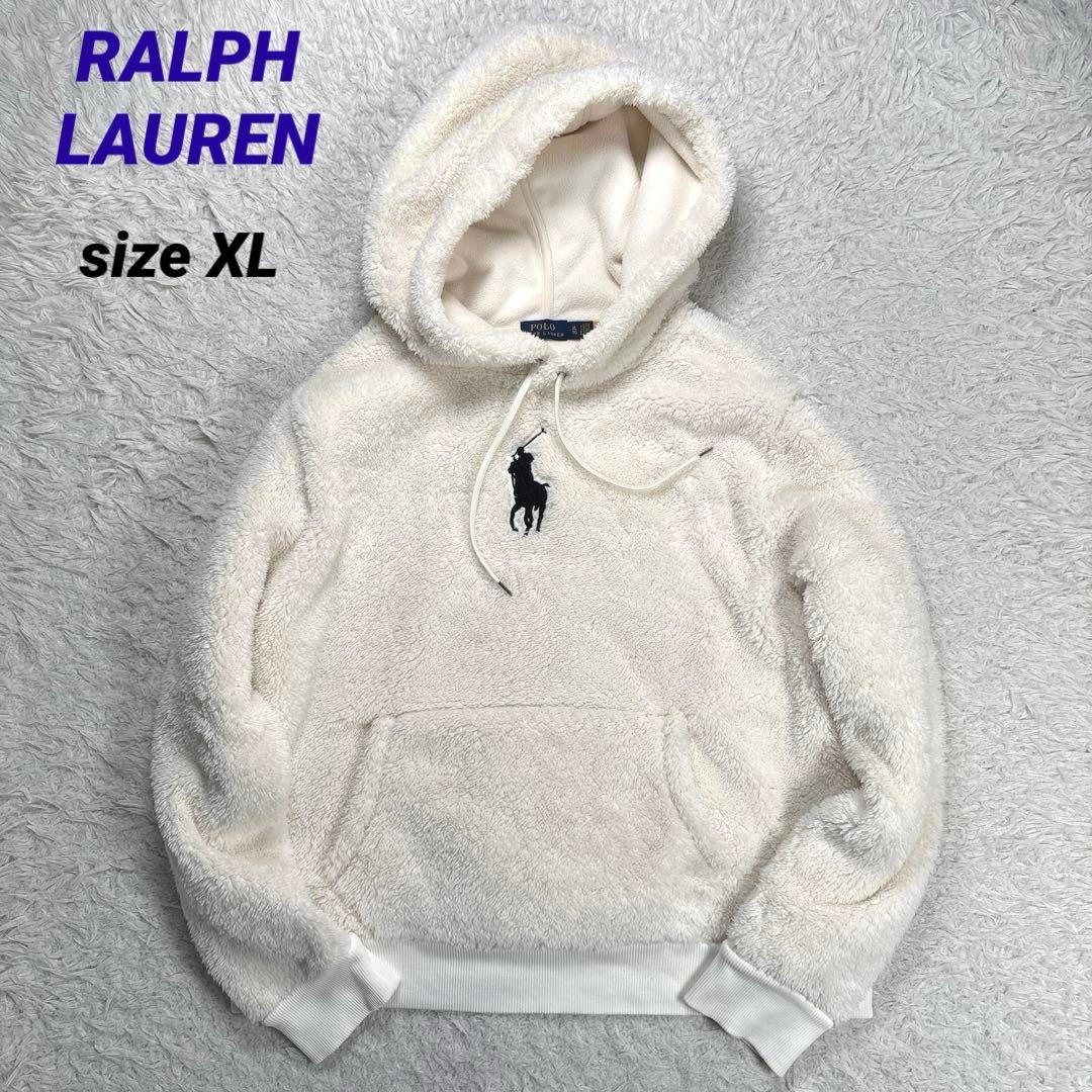 ✨美品・XL✨ラルフローレン　ボアパーカー　プルオーバー　ビッグポニー刺繍　現行