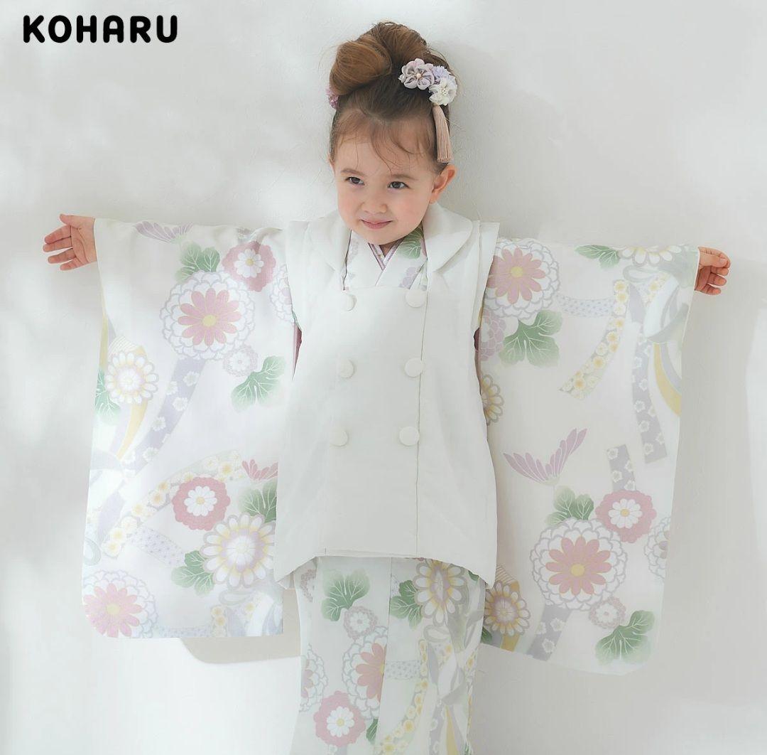 ✨タイムセール✨❀KOHARU❀新品・未使用 ホワイト被布セット 七五三 3歳