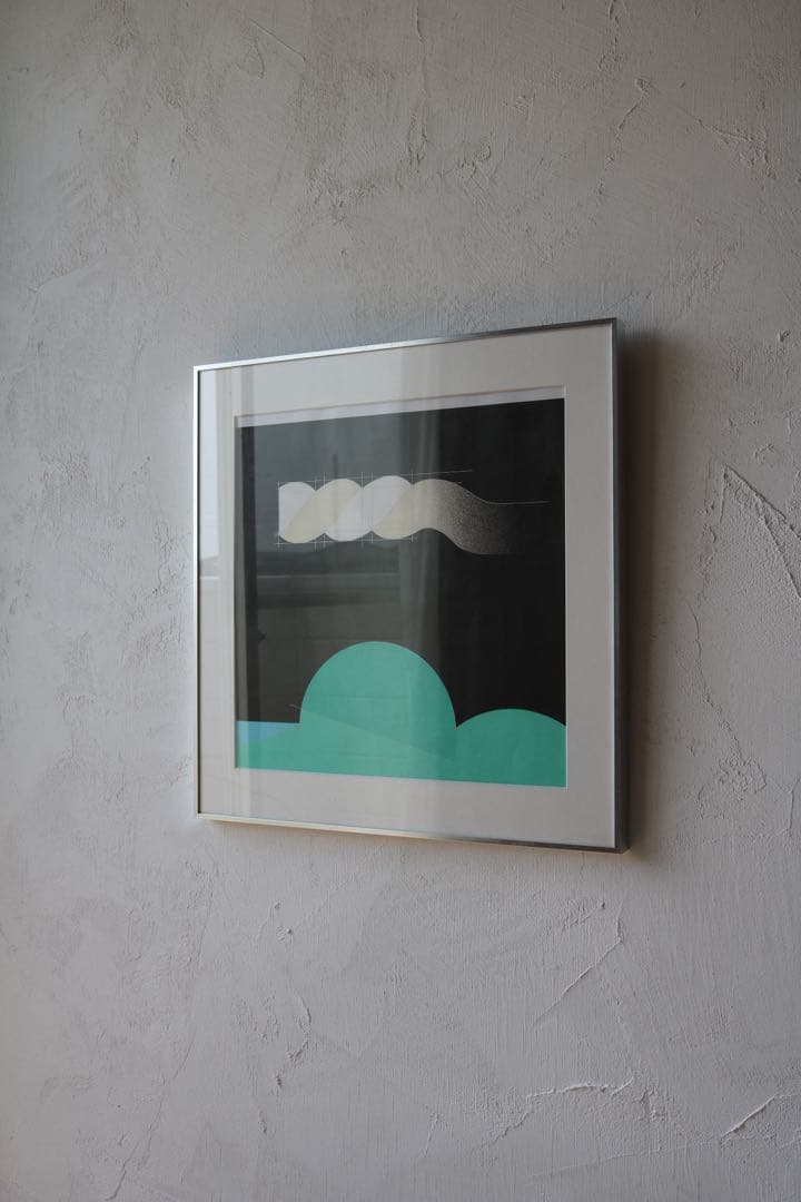 現代アート70s ガレリアグラフィカ　絵画　ビンテージ　モダン　幾何学　抽象画