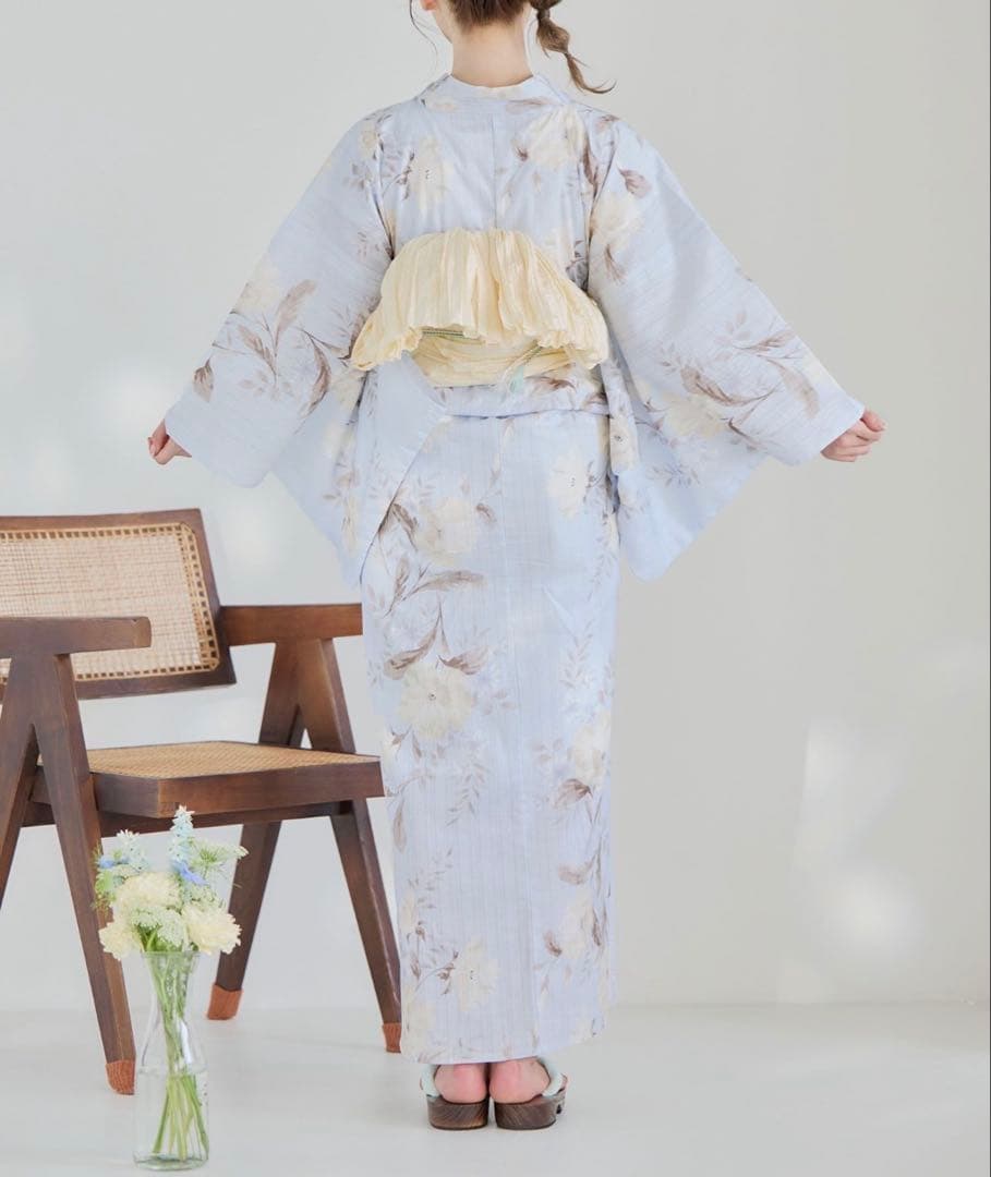 くすみブルーニュアンス牡丹浴衣sugar