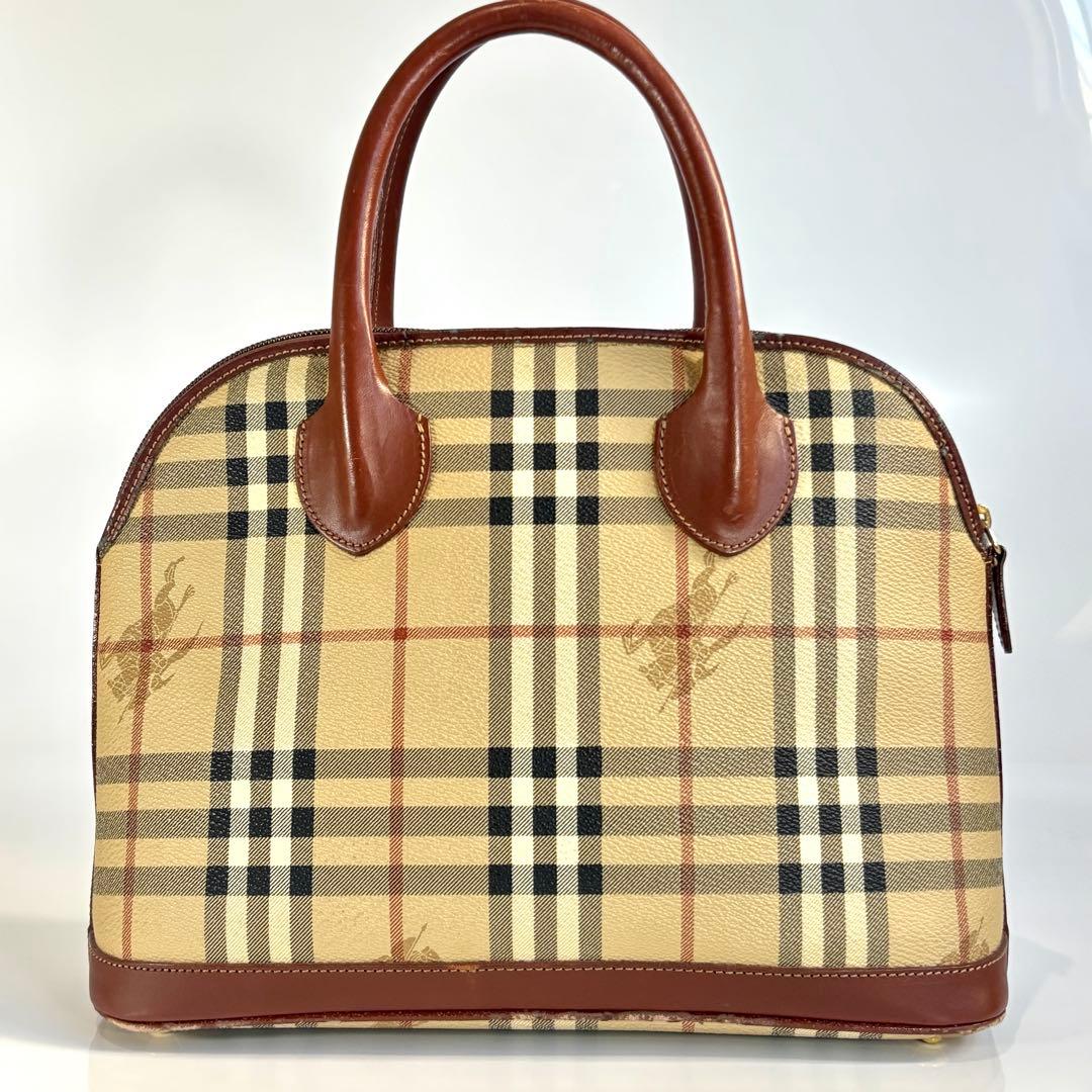 バーバリーズ ノバチェック 2WAY ハンドバッグ ショルダー PVC レザー
