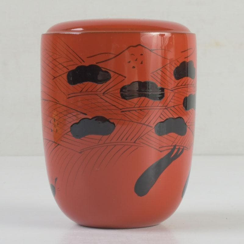 茶道具　中村宗悦作　朱塗　玄々斉好　曙棗　共布共箱　V　9398