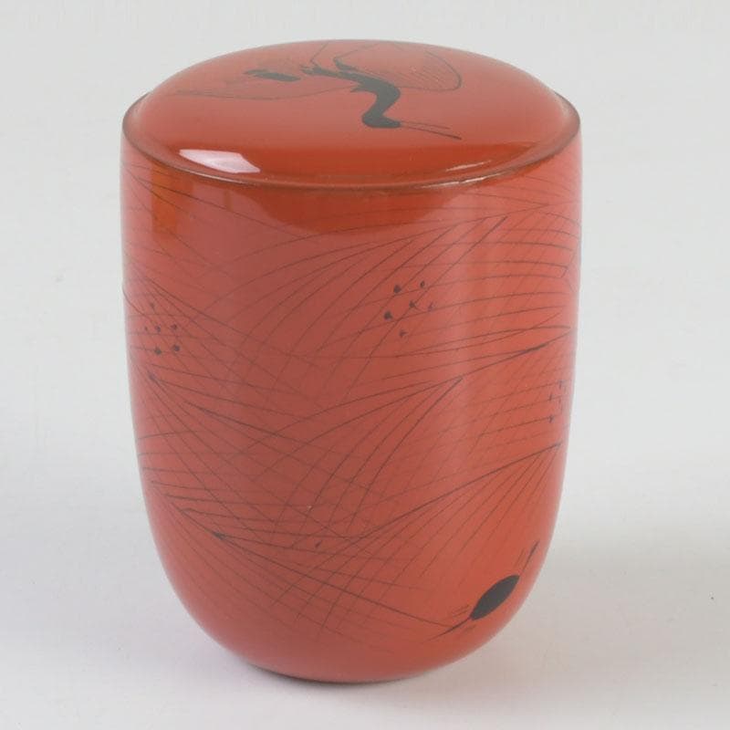 茶道具　中村宗悦作　朱塗　玄々斉好　曙棗　共布共箱　V　9398