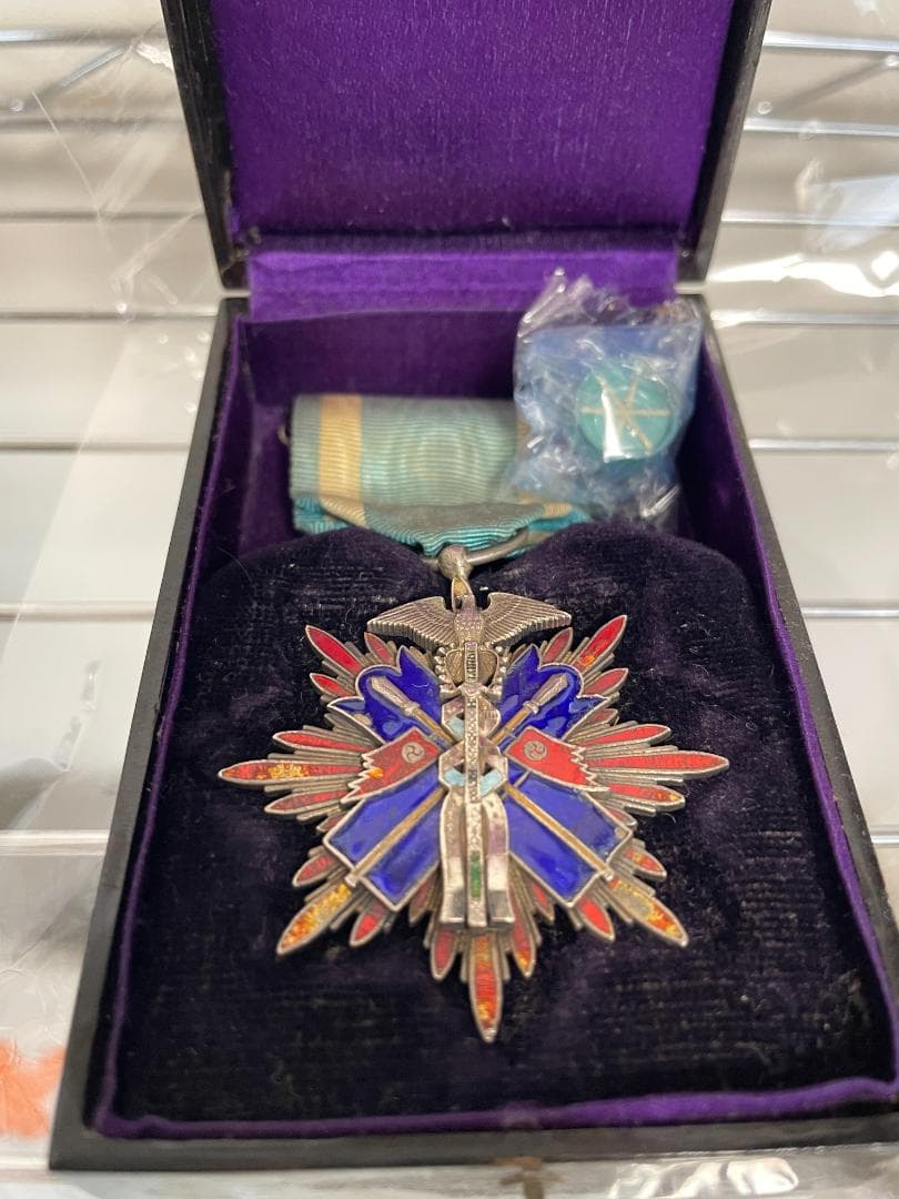 明治期 功五級金鵄章 旧日本軍 勲章 略綬 共箱付き 美品