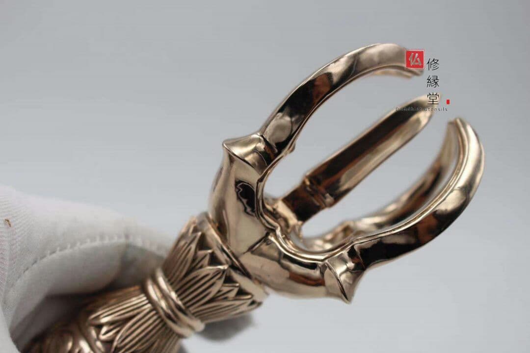 密教法具 真言宗 法器 （大）五鈷杵 金剛杵 真鍮製