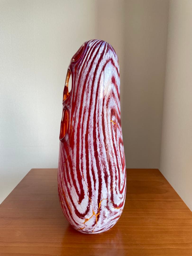 【現品・即購入OK】ガラス花瓶　ガラスオブジェ　フラワーベース　作家物