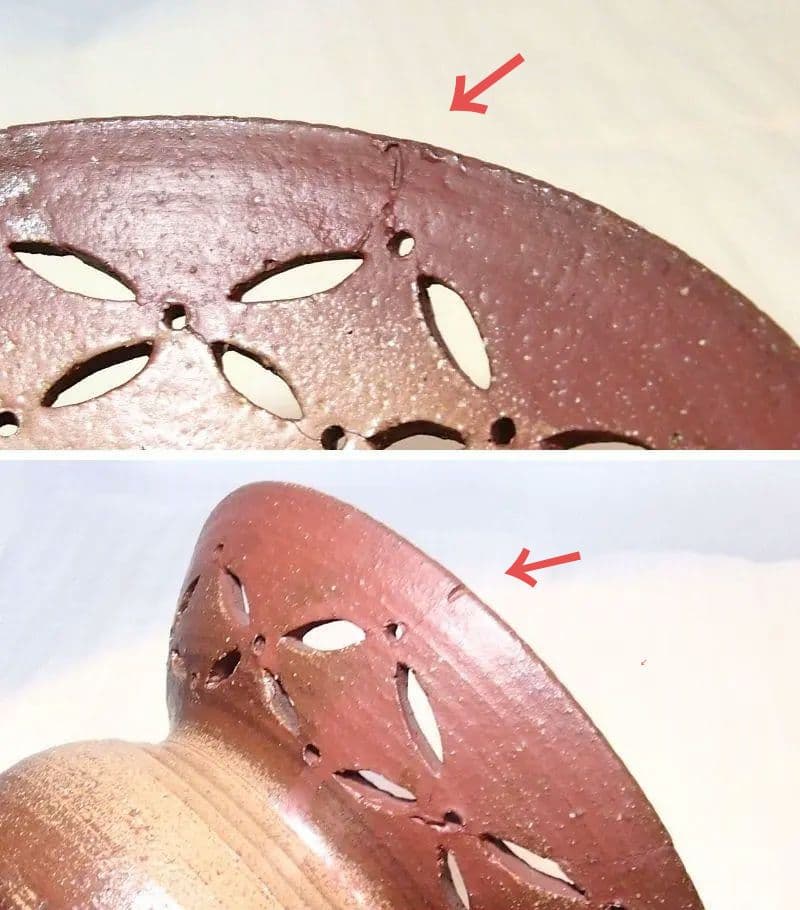 【良品】陶樂 南蛮写 砂金袋 水指 透かし細工 茶道具/お点前 陶器 昭和古道具