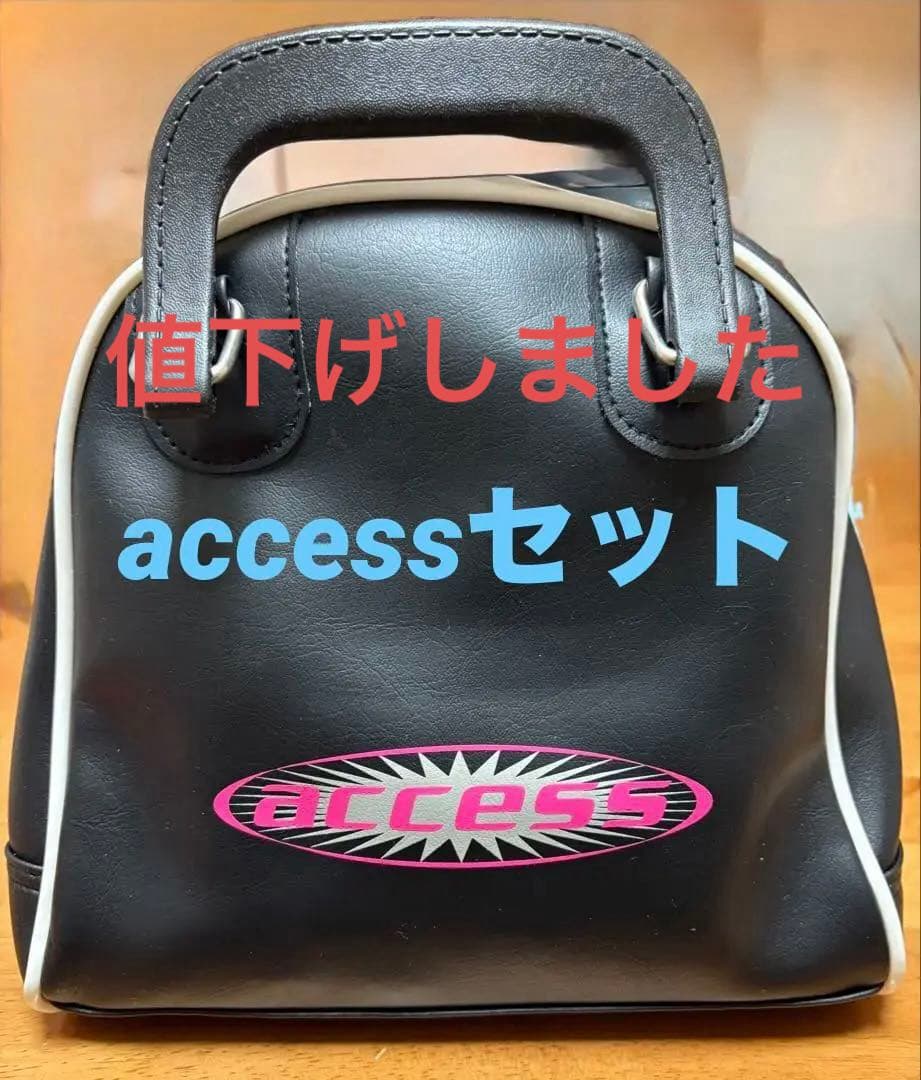 accessブラックハンドバッグ他