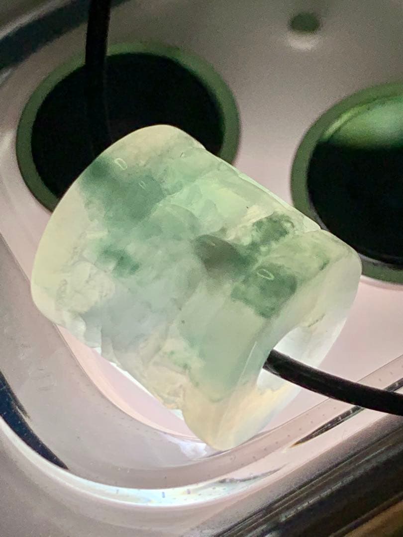 ☘本翡翠　氷種❄️六字真言　ルース⭐️路路通⭐️ネックレス　新品 0155