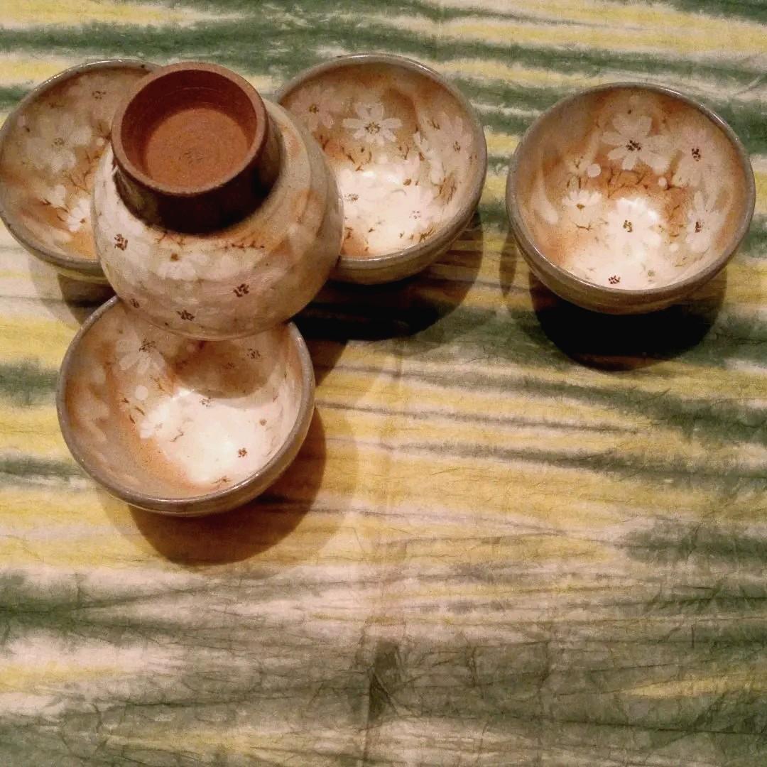 美濃焼　御本手秋桜汲出五客揃い