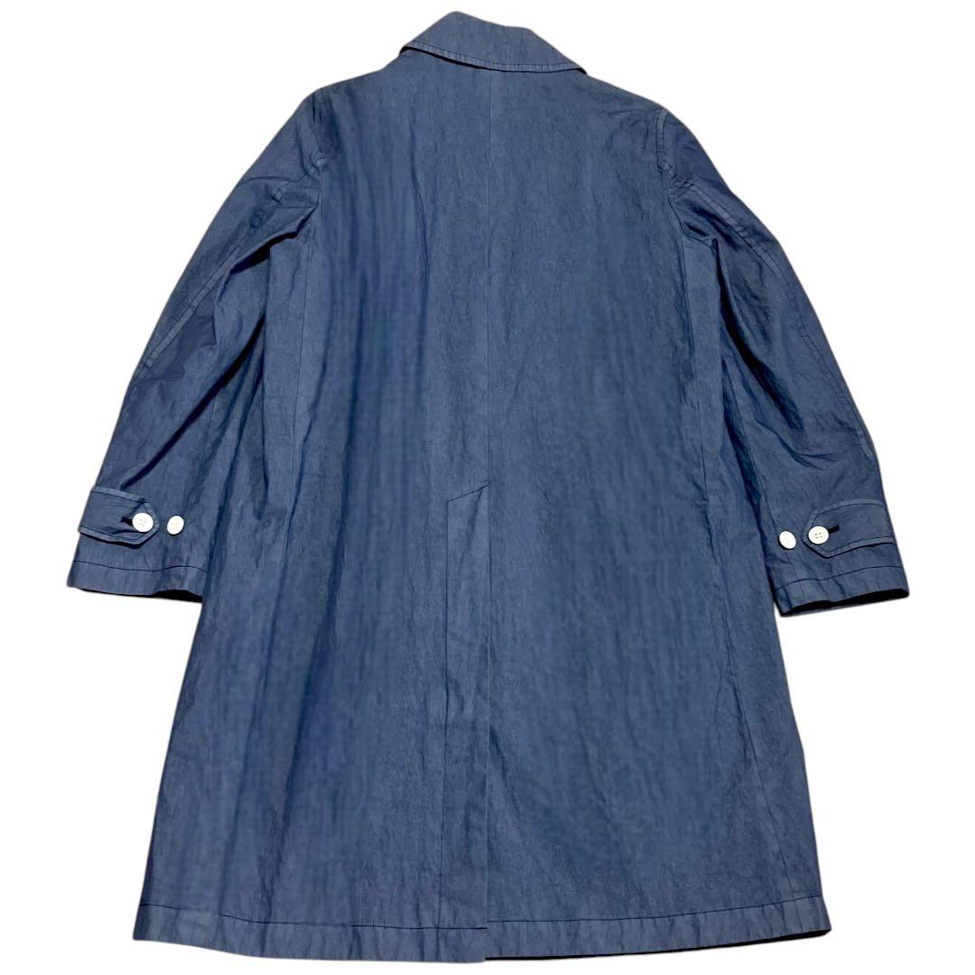 【美品】オールドマンズテーラー　ステンカラーコート　青　ブルー　コットン　比翼
