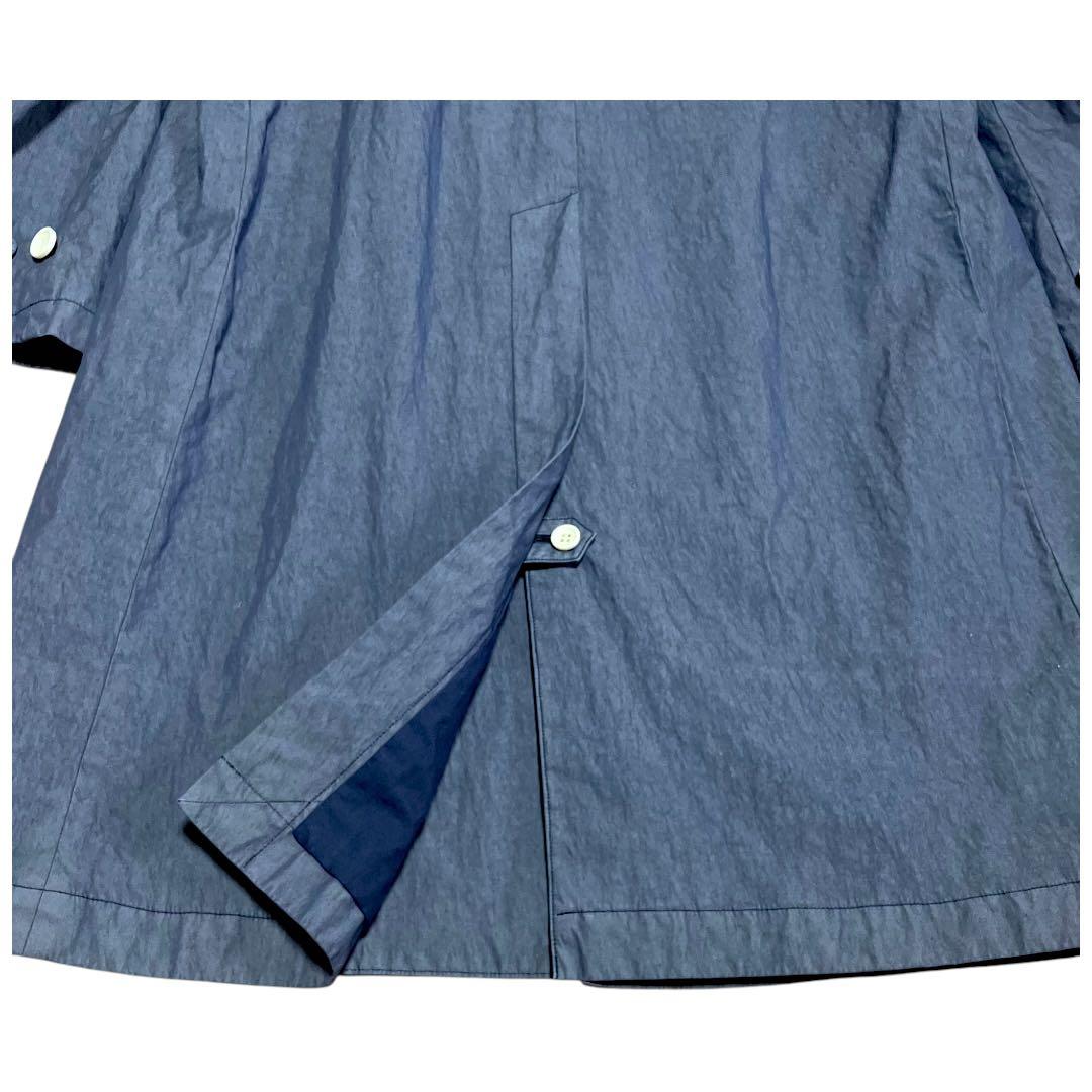 【美品】オールドマンズテーラー　ステンカラーコート　青　ブルー　コットン　比翼