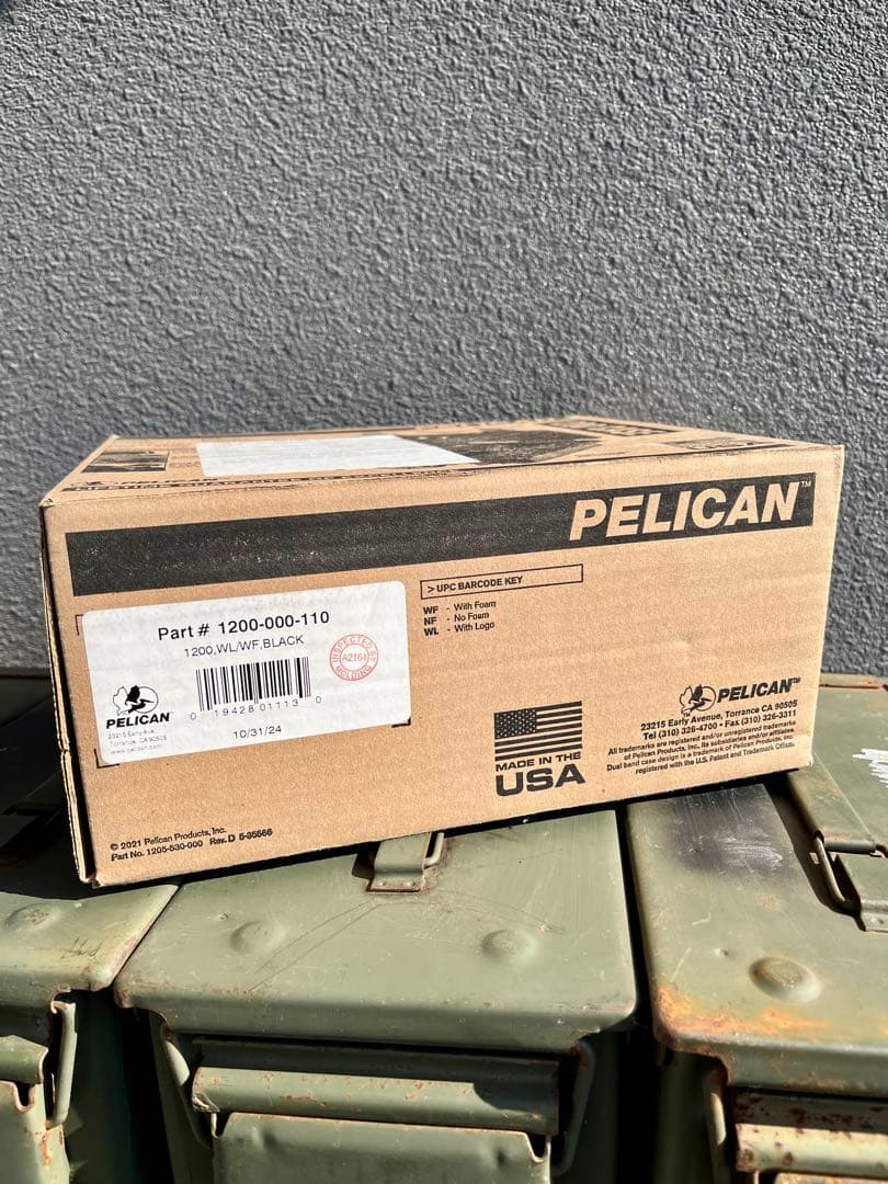 米軍放出未使用品 PELICAN ペリカン1200 ハードケースブラック防水防塵