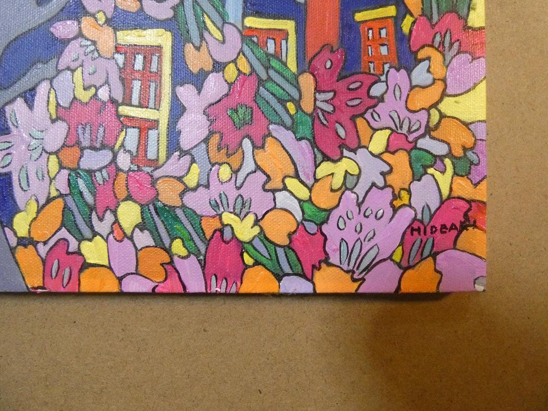 油彩 ジミー大西 「花吹雪」サイン M10 額装済み 肉筆手描き