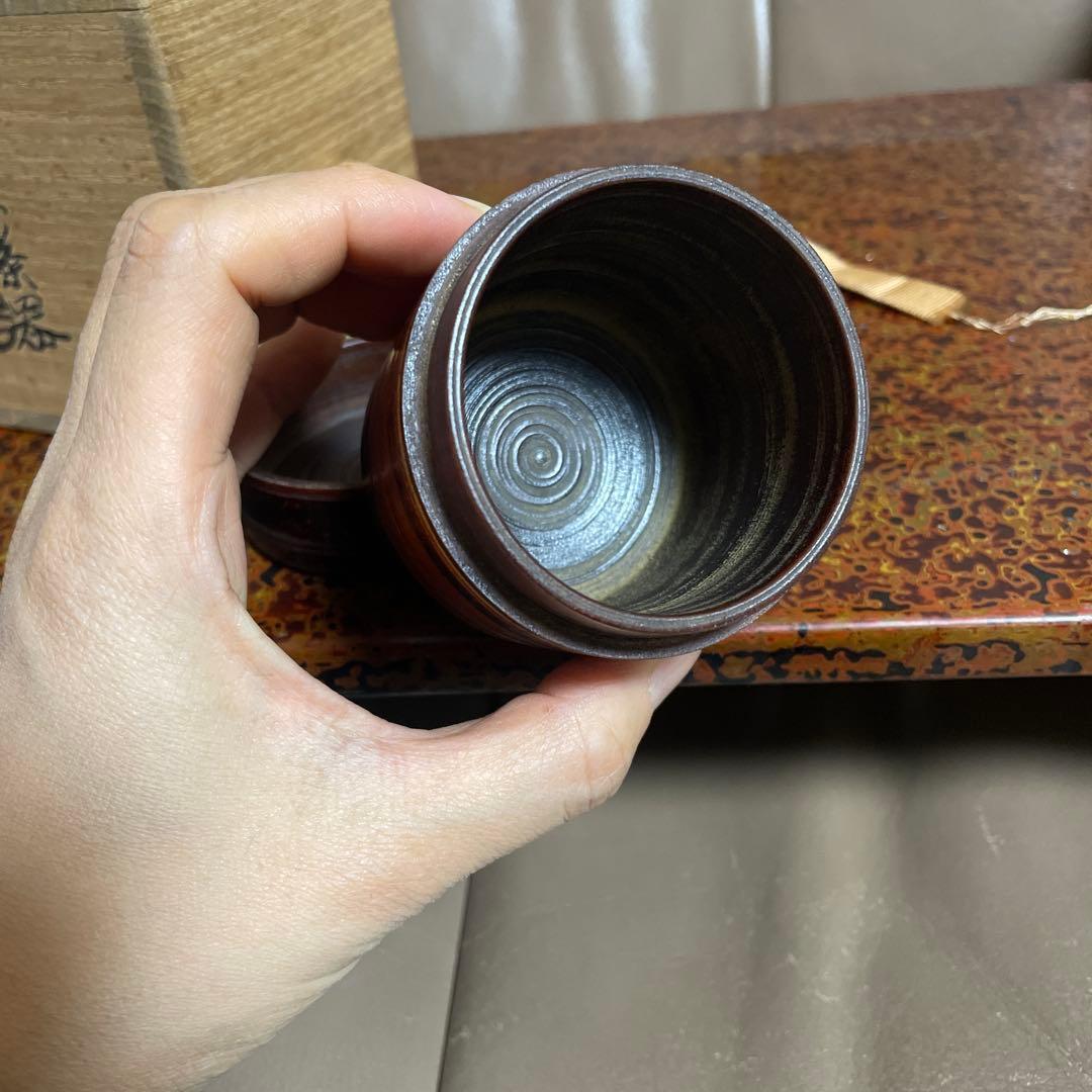 村瀬治兵衛作　独楽塗中次　茶道具