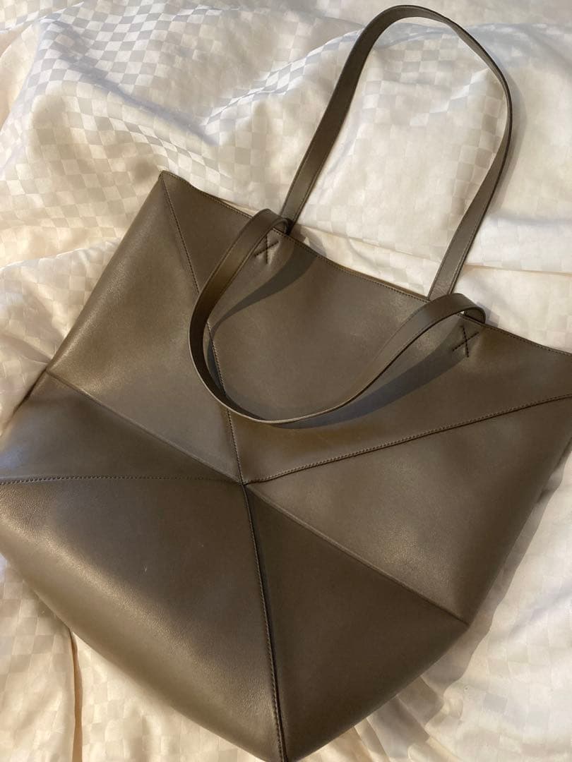 LOEWE ロエベ　パズルトートバッグ　ラージ　カーキ　ブラウン　ダークグリーン