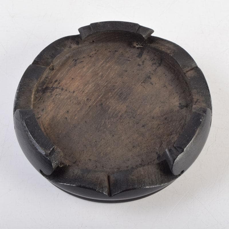 七宝焼　赤透釉　四君子文　花瓶　唐木台付　共箱　V　9132