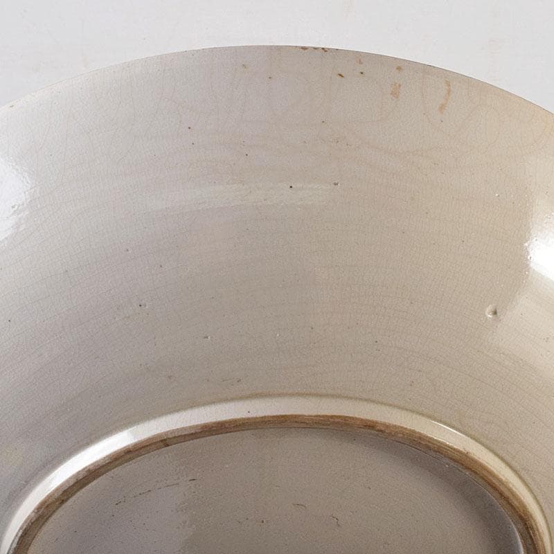 九谷焼　古九谷　色絵　海老文　大皿　飾皿　直径約36㎝　時代箱付　VR8142C