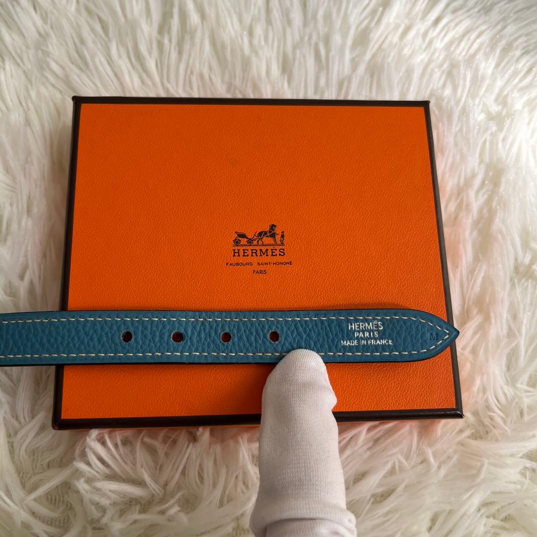 新品 HERMES エルメス ケリー 首輪 犬用 ペット用品 ブルー 箱タグ付