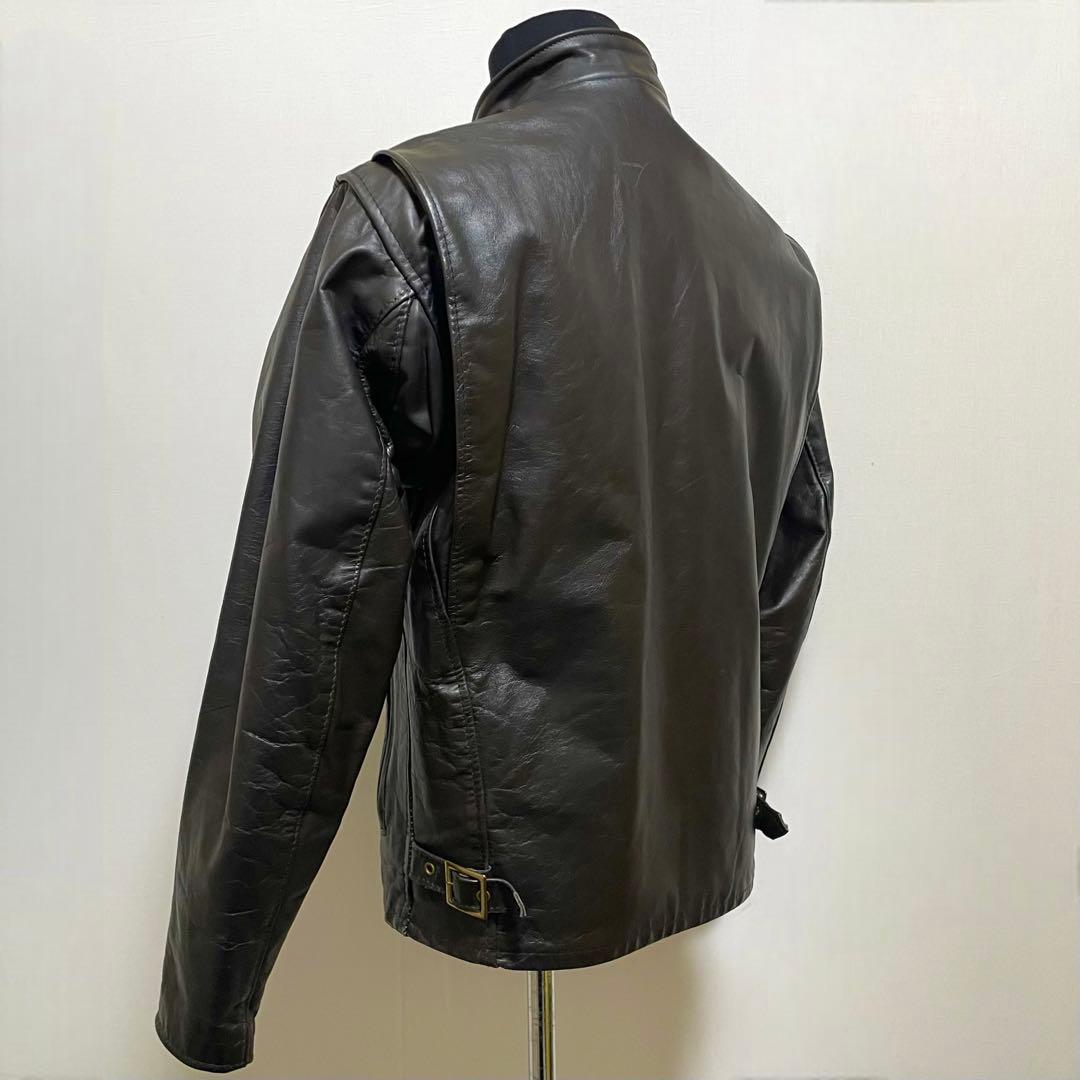 Shott ショット シングルライダースジャケット 茶　38 レザージャケット