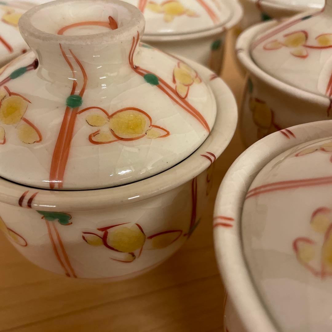 清水保孝　色絵亀文蓋物6客　共箱あり　父は人間国宝　清水卯一