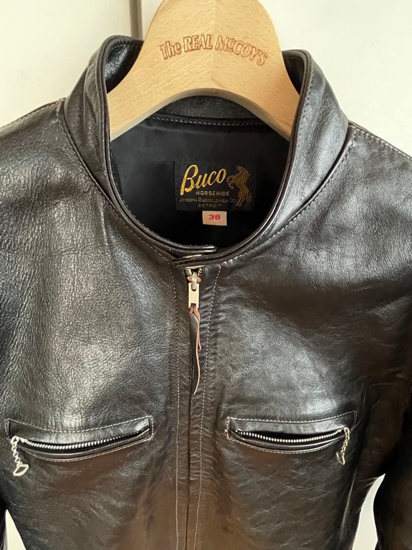 【擦れナシ】Buco ブラック レザー シングルライダースジャケット 38