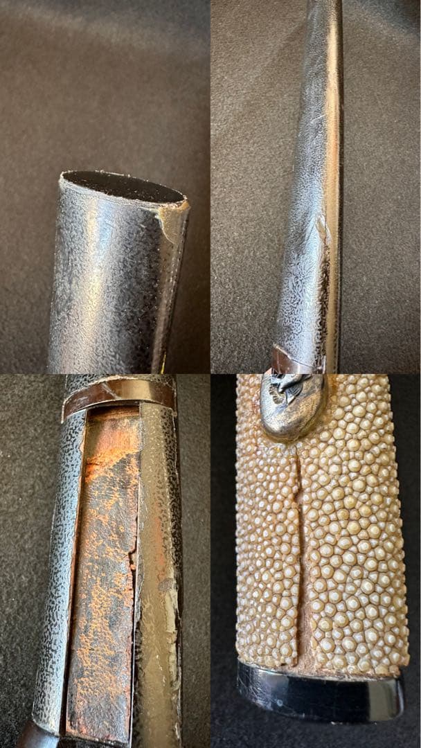 脇差時代拵え　残欠刃引合法カット品　日本刀　本歌　玉鋼　長さ約54.5cm B