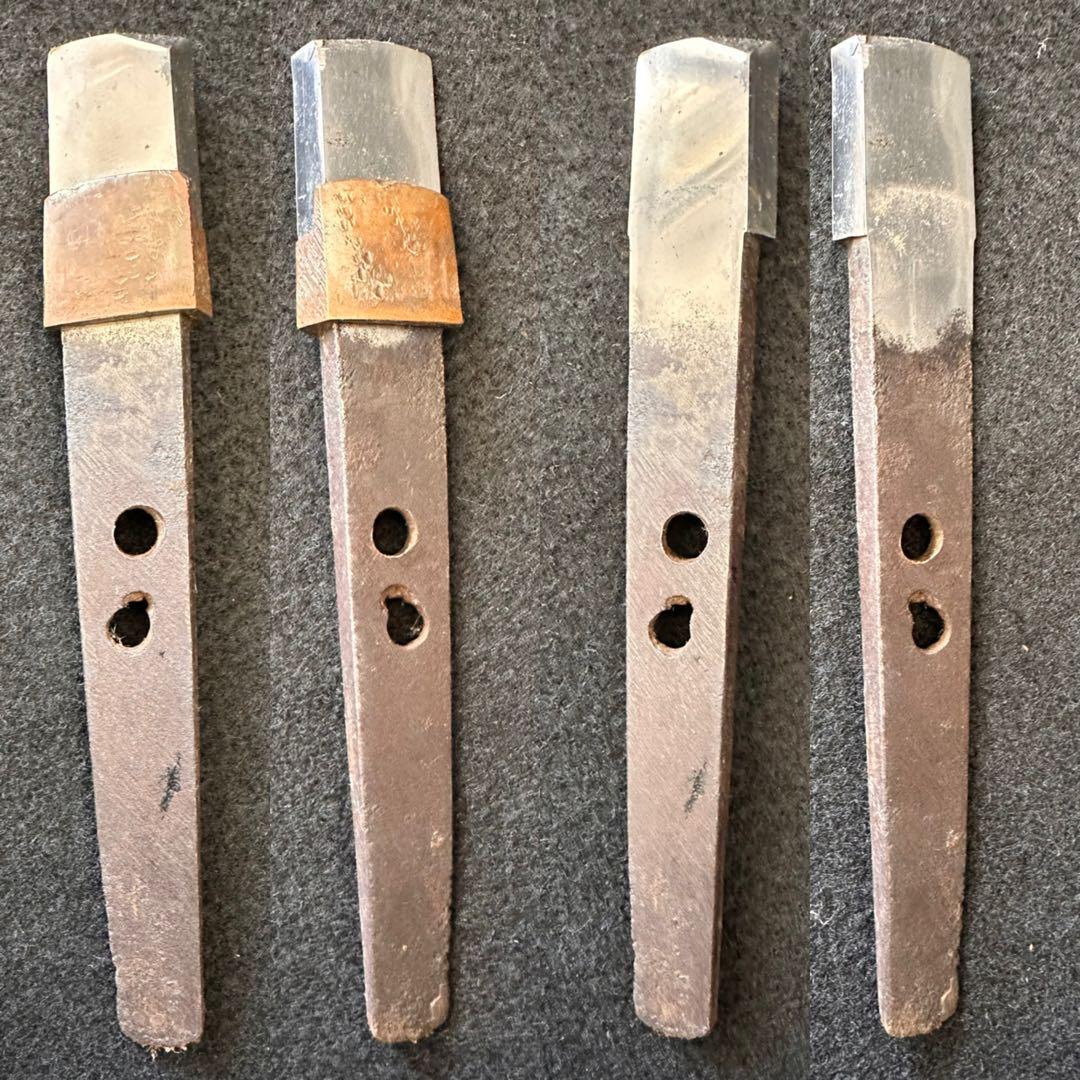 脇差時代拵え　残欠刃引合法カット品　日本刀　本歌　玉鋼　長さ約54.5cm B