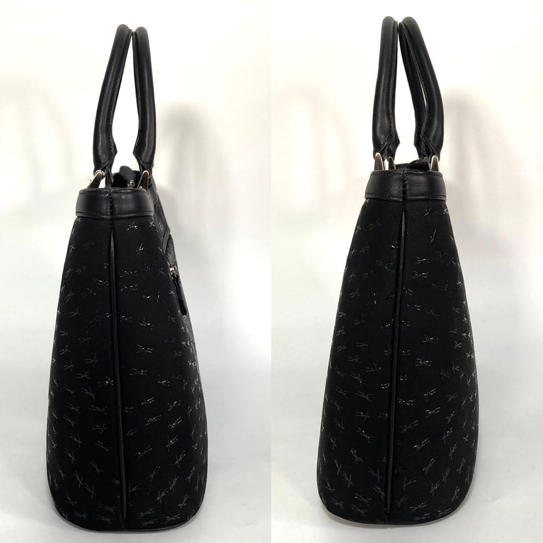 未使用品✨ 印傳屋 ハンドバッグ キャレー 甲州印伝 鹿革 漆 ブラック