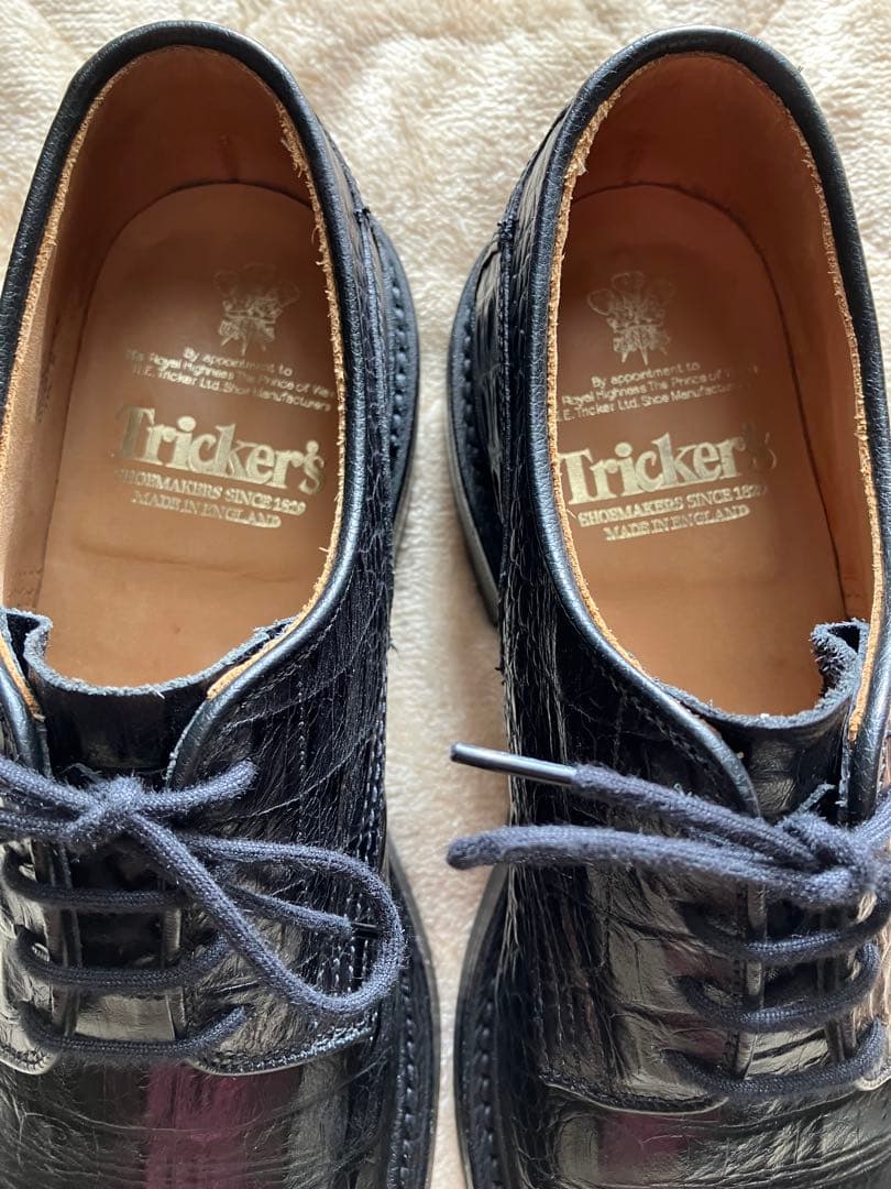 新品同様！？トリッカーズ クロコ 型押しプレーントゥ　ウッドストック