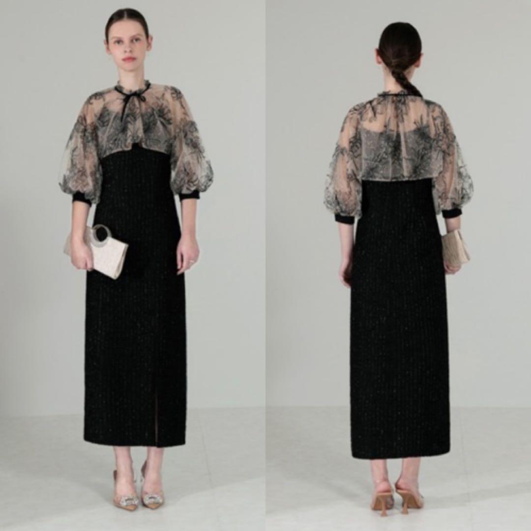 【美品】Leja レジャ ボレロパフスリーブ花柄ワッフルドレス