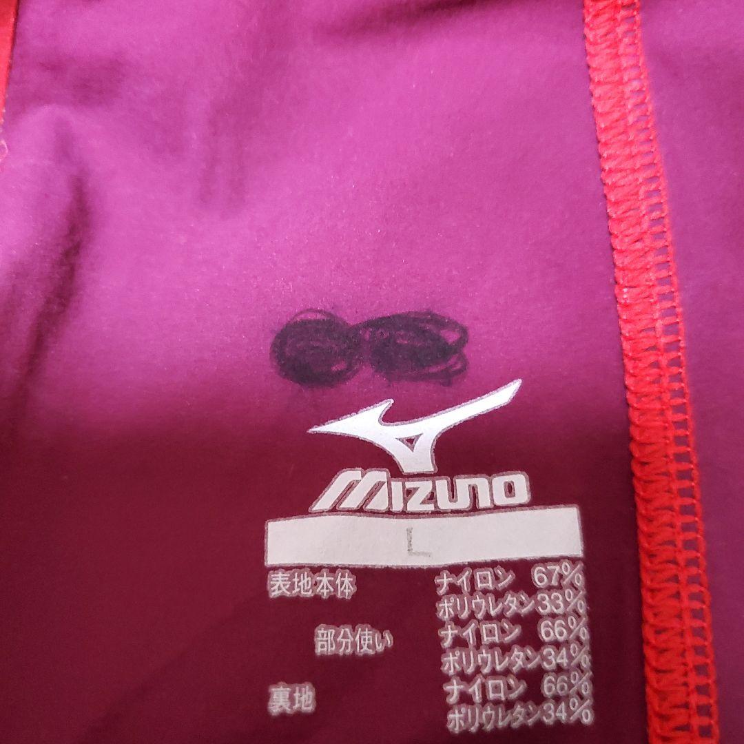 ミズノ　メンズ競泳用 ハーフスパッツ ブラック×レッド L