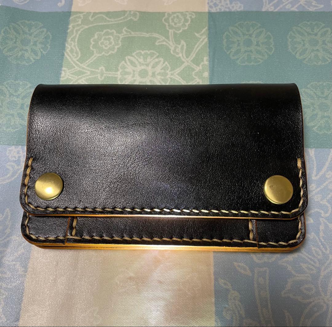 トラッカーウォレット　ミドルサイズ　黒　丘染めブラック