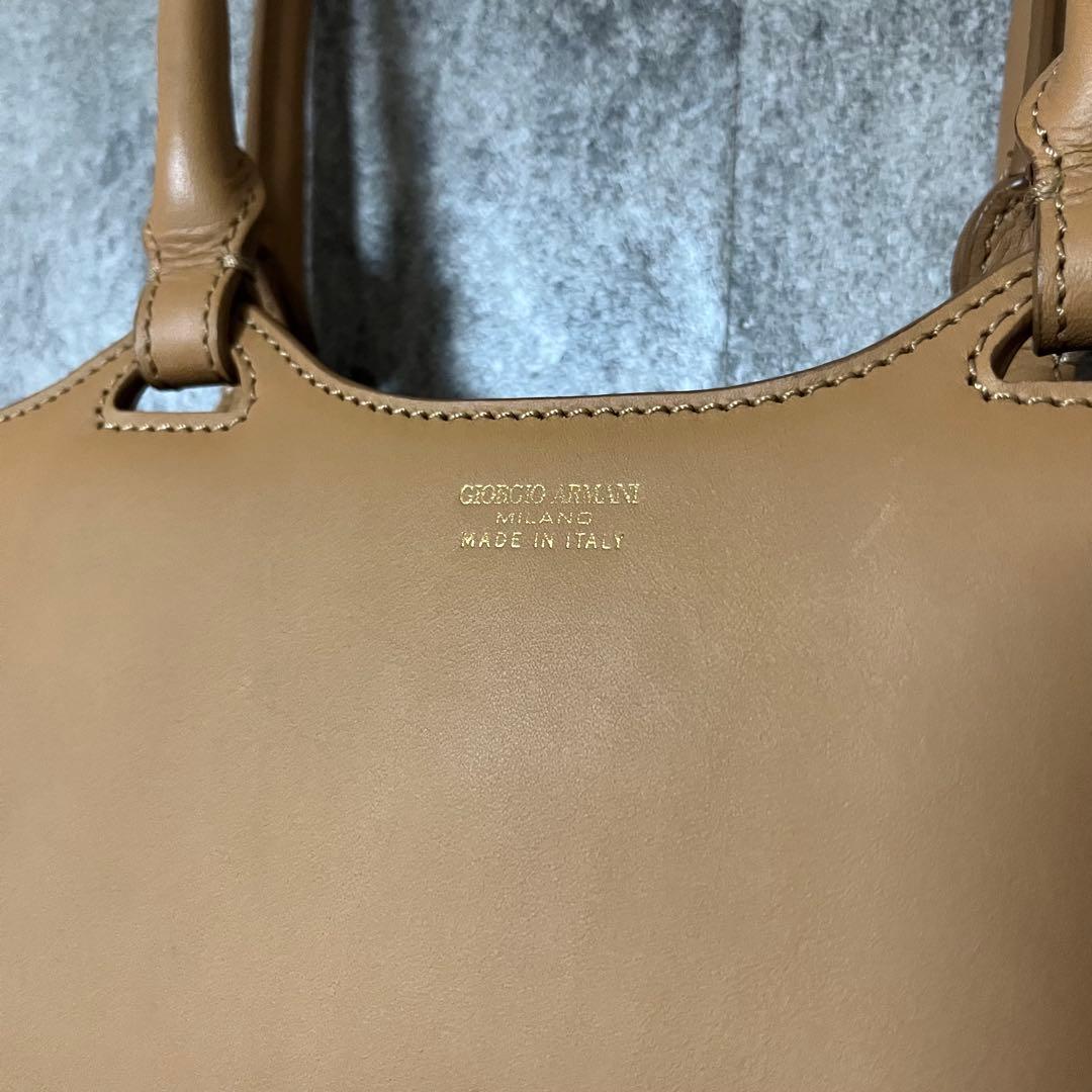 ジョルジオアルマーニ GIORGIO ARMANIレザー ベージュ ハンドバッグ