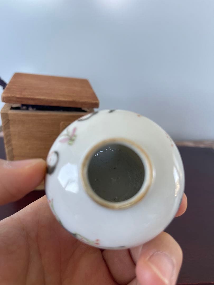 希少美品　粉彩茶入　中国清時代