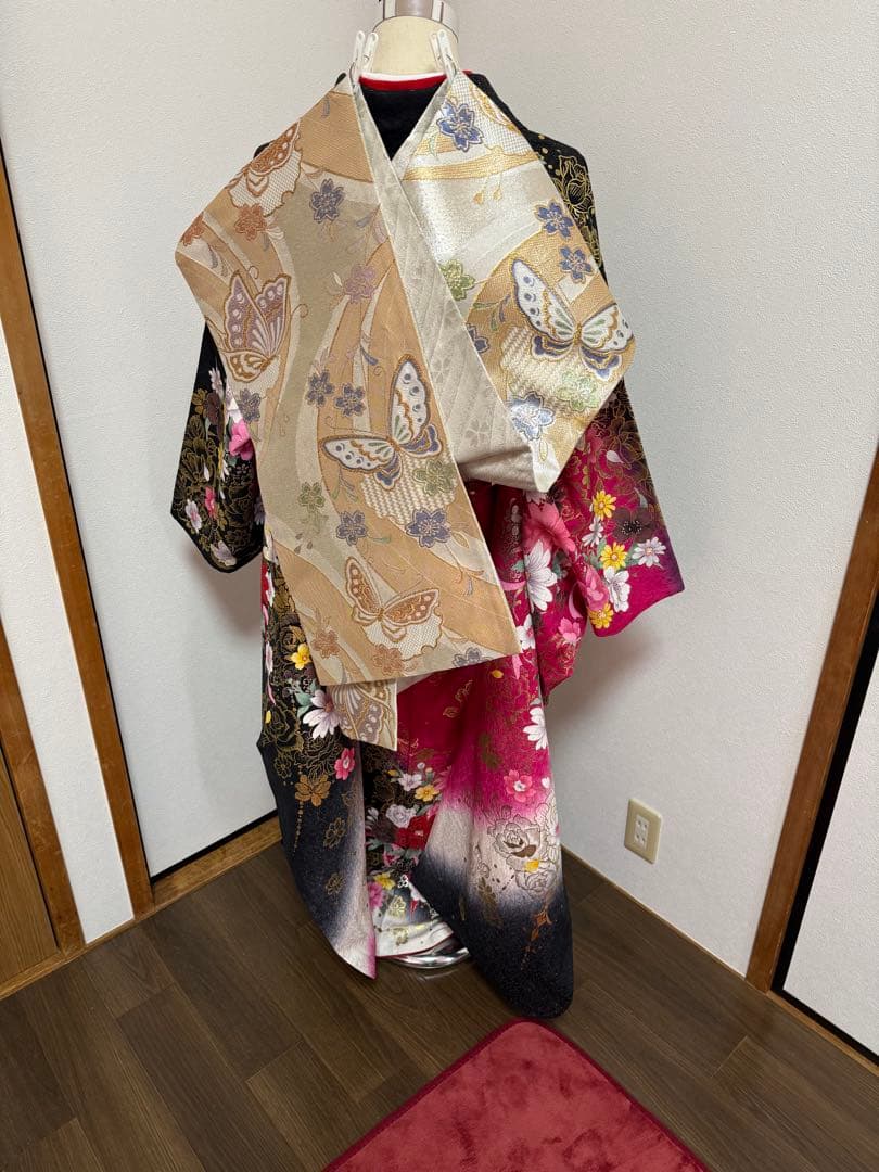 振袖　フルセット　華やか　ふくよかサイズ