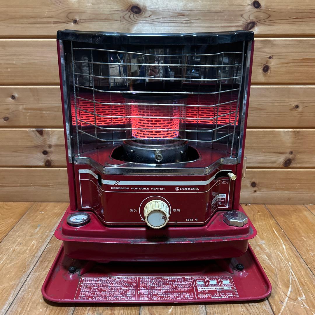 コロナ石油ストーブＳＲ―１　前期型レトロ　放射式タンク一体型　電子点火OK！