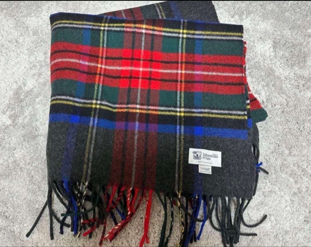 ジョンストンズ　マフラー　ストール　チェックストール　チェック　ジャーナル