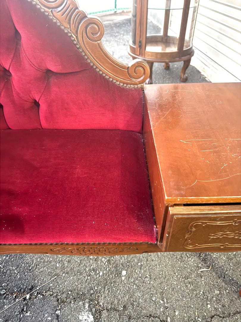 2SAM47猫脚 イタリア テレフォンベンチ ソファ アンティーク