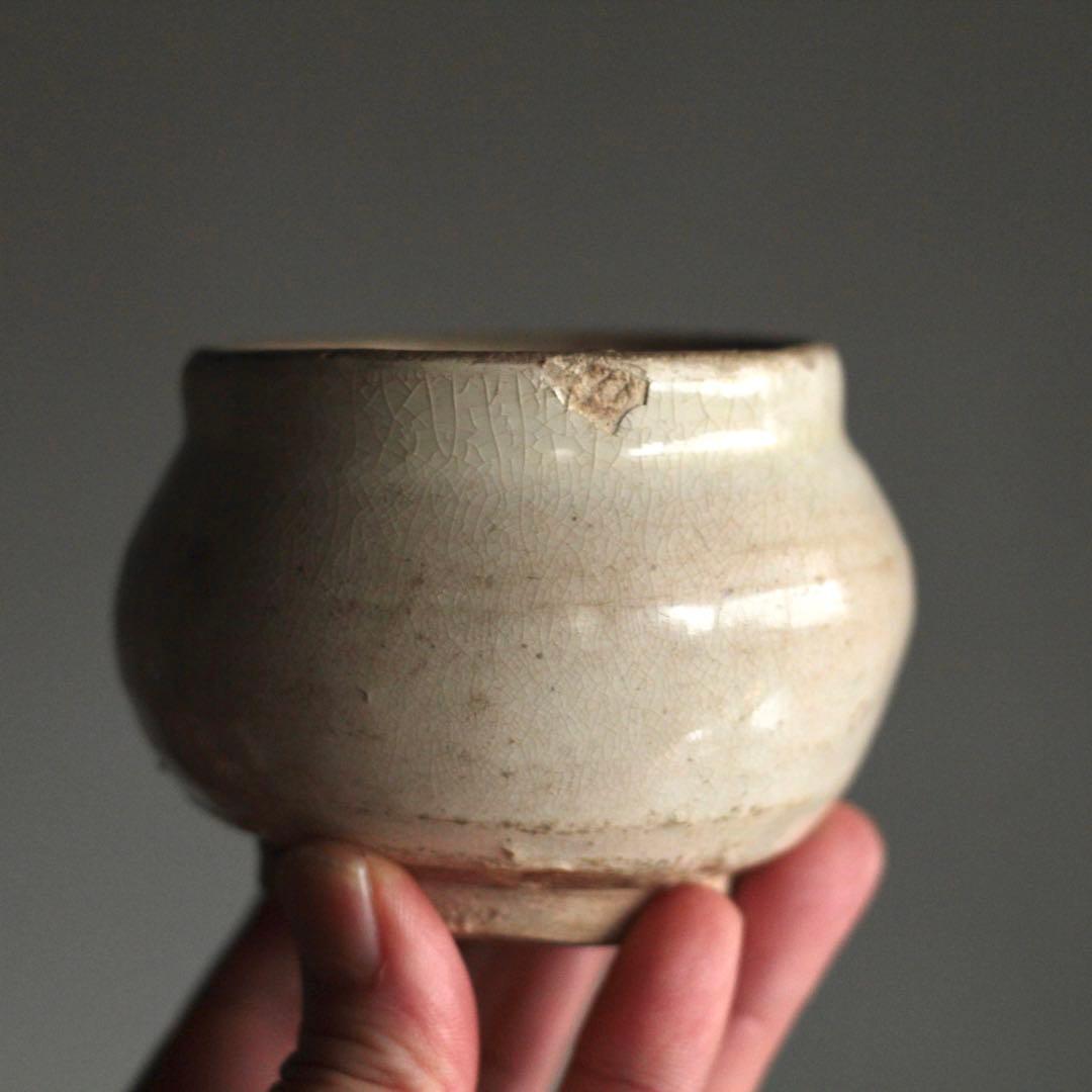 中国 白化粧土 小壺 茶碗 中国美術 古美術 古道具 アンティーク 茶道具