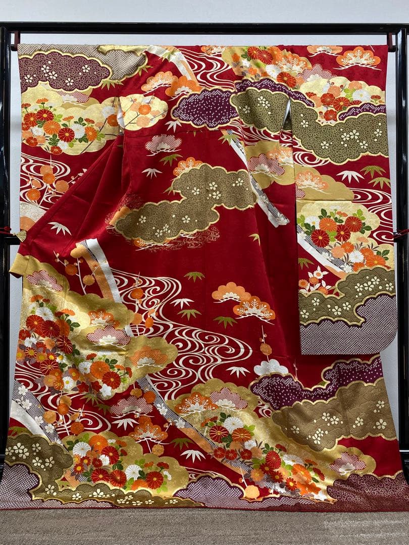 振袖 長襦袢 袋帯 3点セット 青柳 身丈 172cm ガード加工済