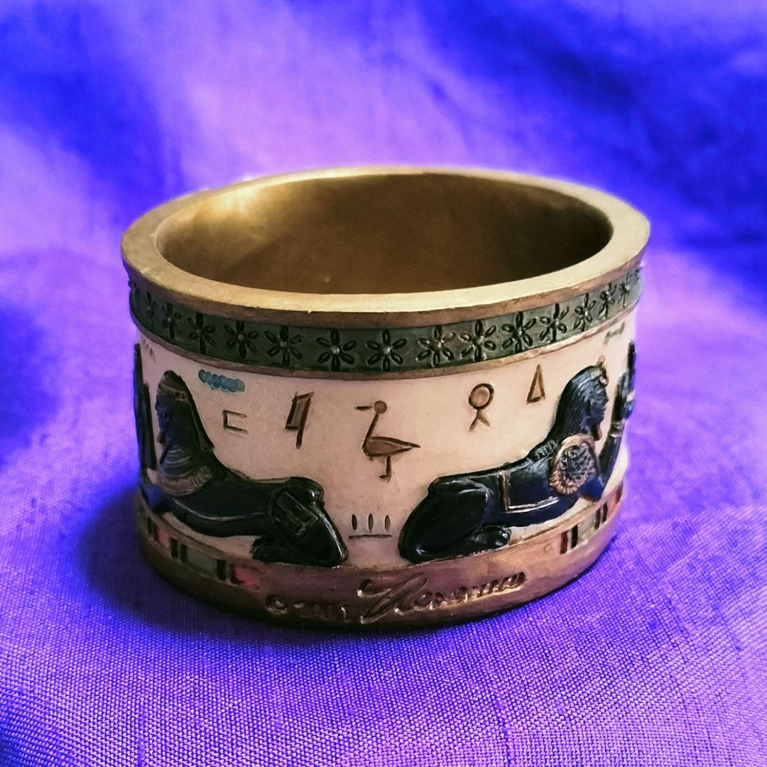民族工芸品✨古代エジプト調モチーフ 神秘的レリーフ彫刻 装飾品✨貴重品 小物入れ