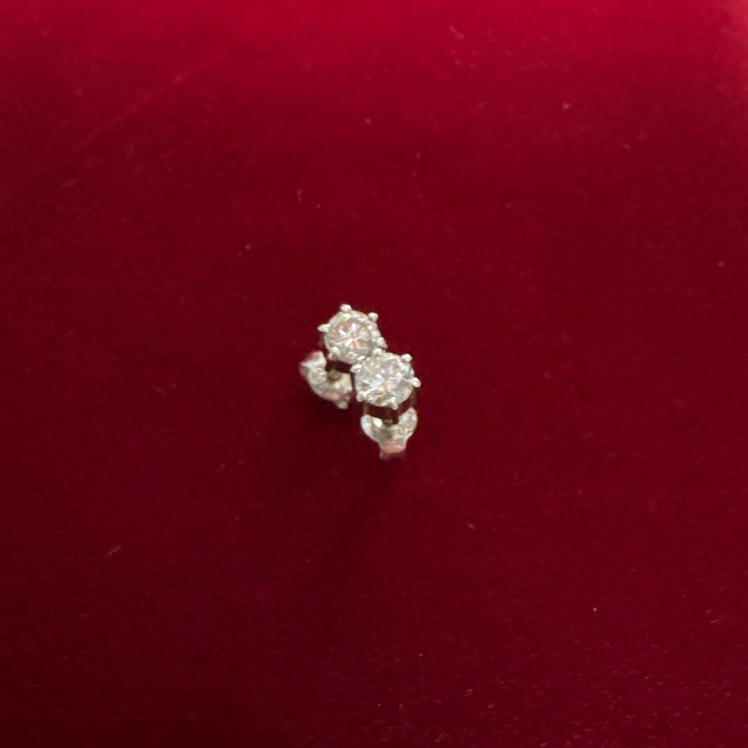 天然一粒ダイヤ　プラチナ900 ピアス両耳　片方0.2カラット