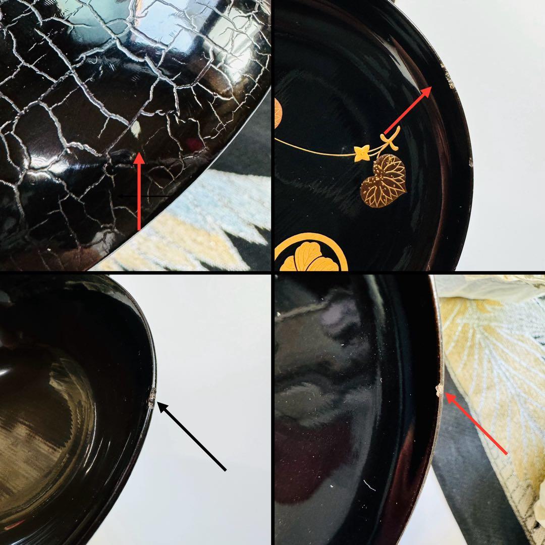 漆器　輪島塗　沈金　金蒔絵　木製　蓋付椀　お煮物椀　吸物椀　10客共箱　 時代物