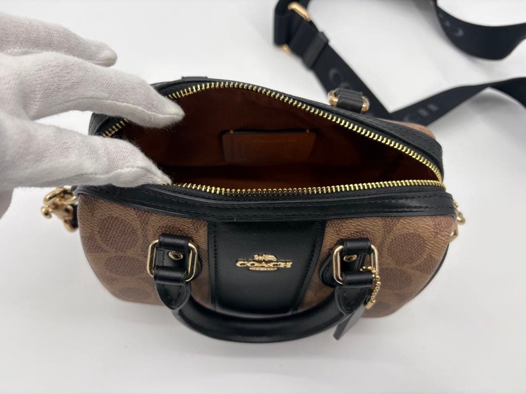 COACH コーチ シグネチャー ミニボストン型 2WAYショルダーバッグ