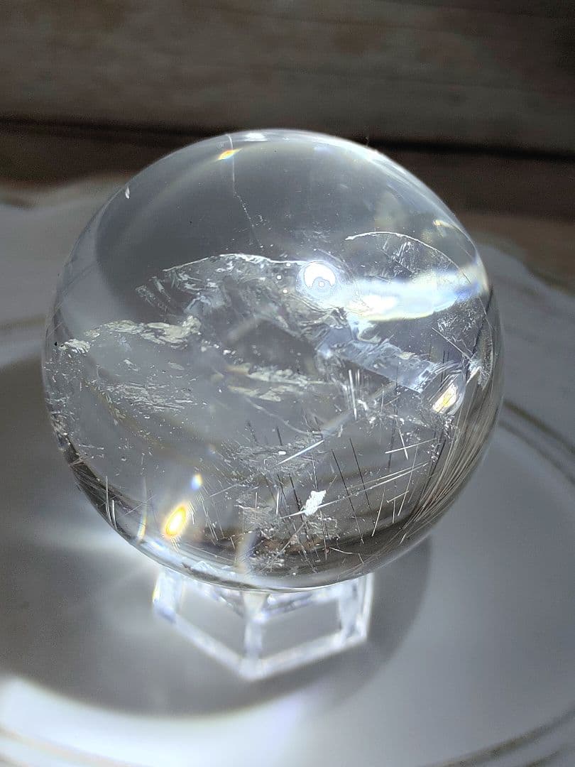 ゴールデンルチル入り水晶球 直径52mm