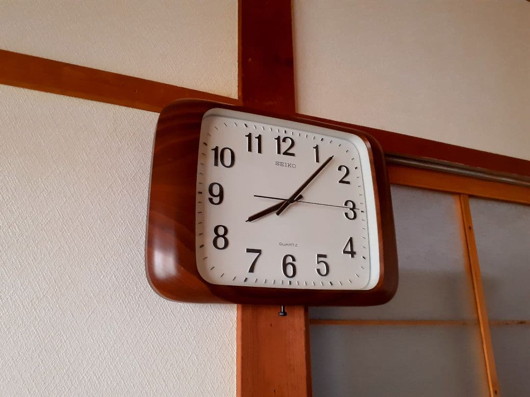 70's　SEIKO　掛け時計　ミッドセンチュリー　ビンテージ　レトロ　スクエア