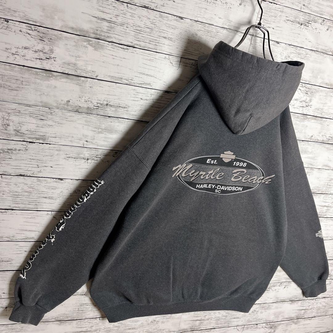 ハーレーダビッドソン◎フルジップ XL スペード柄 パーカー D284