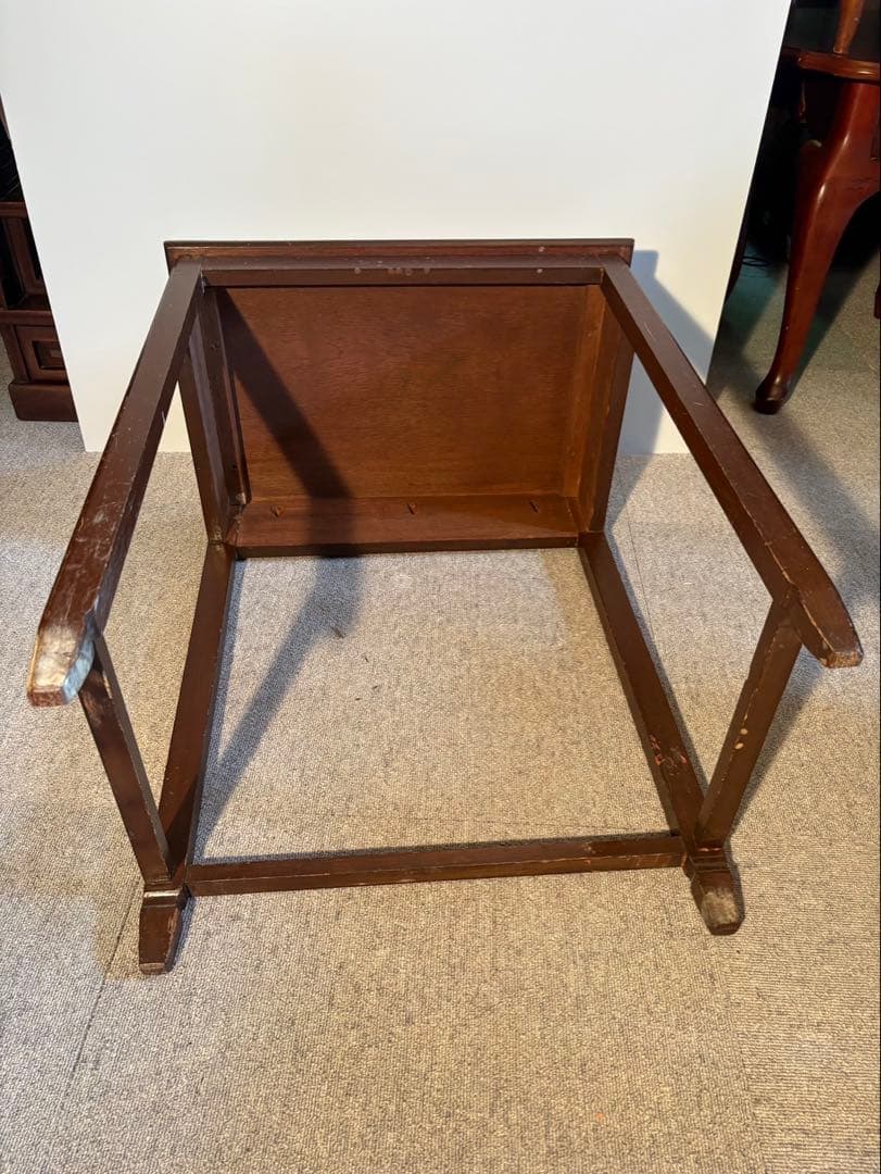 昭和レトロ 花台 サイドテーブル 竹彫刻 アンティーク 木製 飾り台 和家具