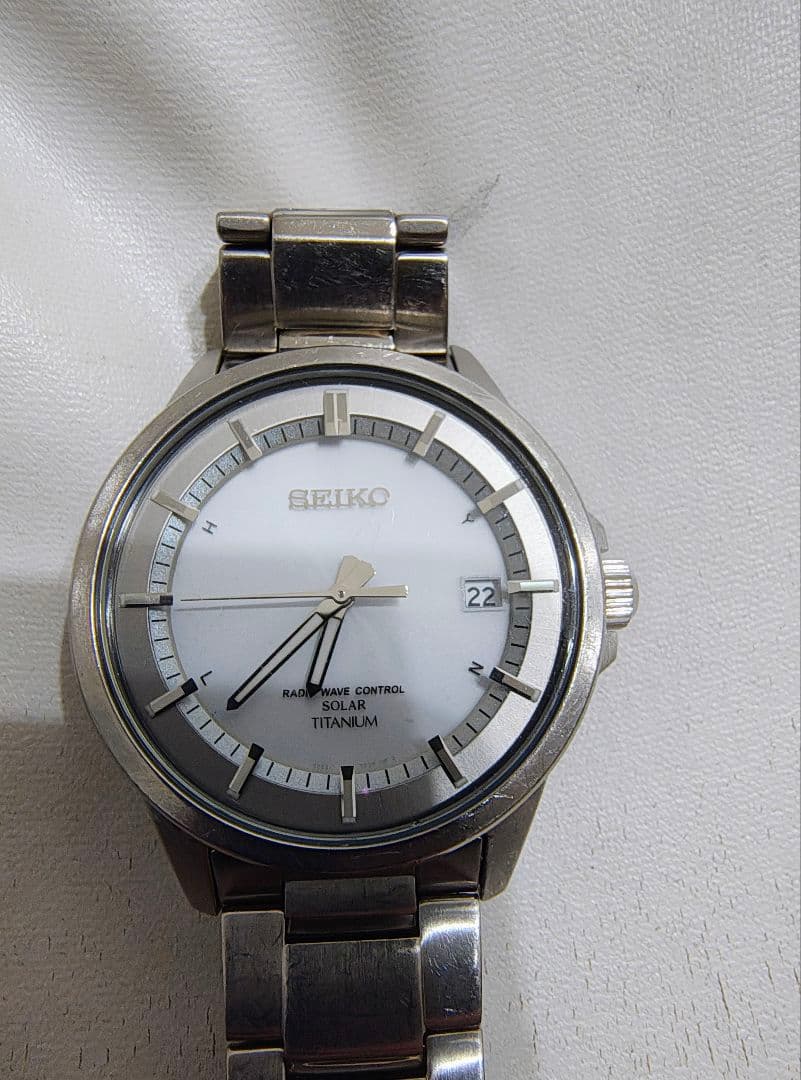 SEIKO セイコー 電波ソーラー チタン 腕時計 7B52-0AD0